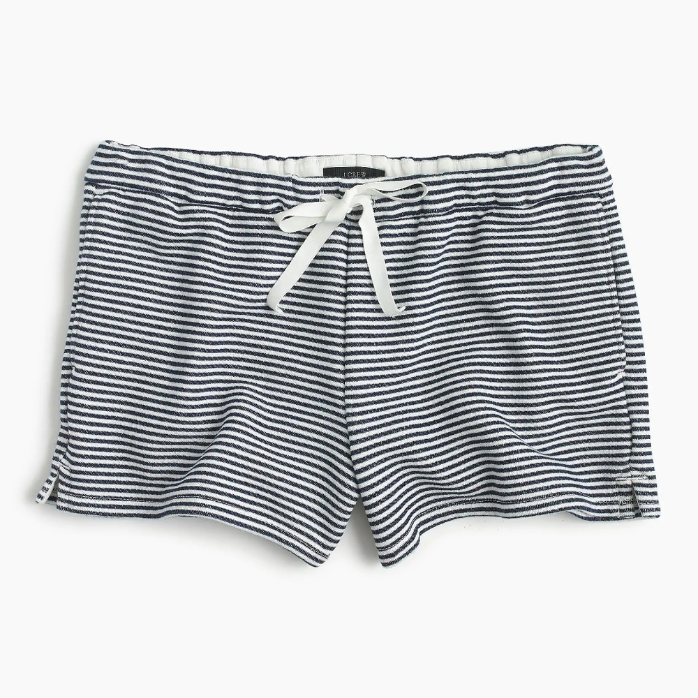 NWT J. Crew Striped Cozy Terry Cloth Beach Shorts